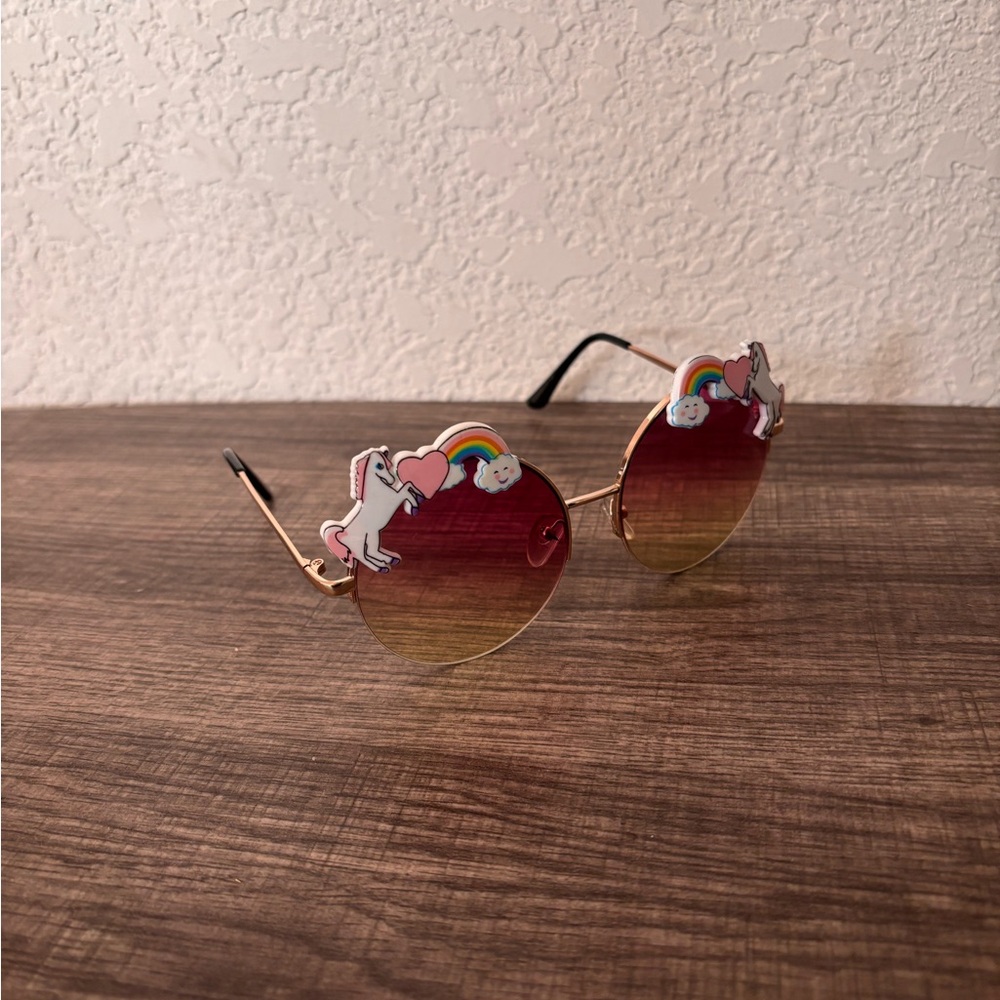 Unicorn Rainbow Gradient Sunglasses Festival Retr… - image 1